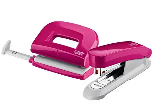 Produktbild: Novus Schreibtisch Set (Heftgerät E 15 mit Locher E 210, inkl. 1000 Heftklammern No. 10) pink