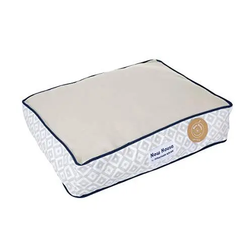 Produktbild: Jonathan Adler Now House for Pets Hundebett mit Diamantkissen, klein, maschinenwaschbar, Baumwolle/Polyester-Mischgewebe, 43,2 x 55,9 x 12,7 cm, Grau