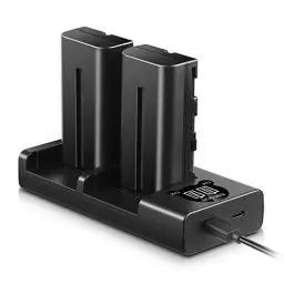 Produktbild: ENEGON NP-F550 Ersatzakku (2 Stück) und Smart LED Dual USB Ladegerät für Sony NP-F550 und Sony NP-F970 NP-F960 NP-F950 NP-F930 NP-F980 NP-F570 NP-F750, Camcorder