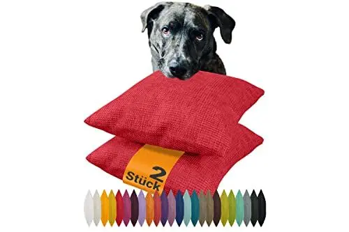 Produktbild: npluseins 2er Pack Kissenhüllen mit Struktur-Muster - Polsteroptik 617.767, 1 Pack (2 Stück) - Kissenhüllen 40 x 40 cm, Karminrot meliert