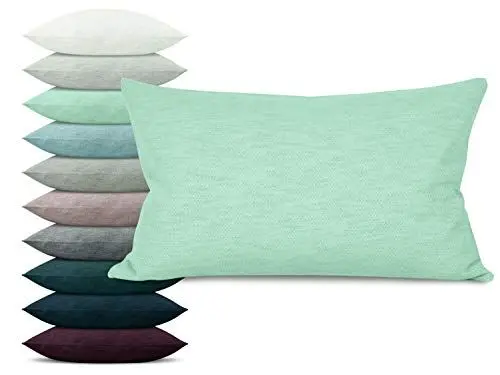Produktbild: npluseins Moderne Kissenhülle in dezentem Design in 10 Farben und 3 verschiedenen Größen, Mint, 40 x 60 cm