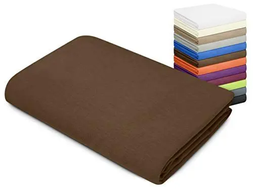 Produktbild: npluseins - Jersey-Spannbettlaken - 100% BW - auch für hohe Matratzen 917.1184, 1 Stück - Spannbetttuch ca. 200 x 220 cm, Schoko
