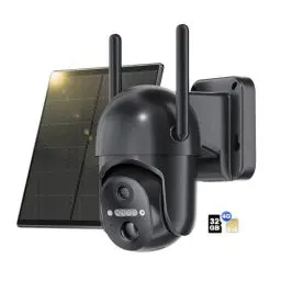 Produktbild: NUASI 4G LTE Überwachungskamera Aussen Akku mit SIM Karte & 32GB Karte, 2K Kabellos Solar PTZ IP Kamera Outdoor, Farb-Nachtsicht, 355°/100° Schwenkbar, PIR Erkennung, 2-Wege-Audio, IP66 Wasserdicht