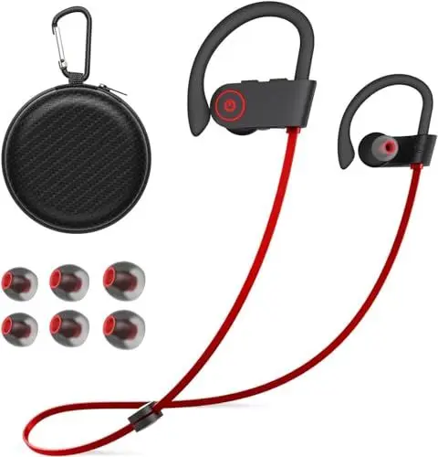 Produktbild: NUASI Bluetooth Kopfhörer, Kopfhörer Kabellos Bluetooth mit Bluetooth 5.3, Bluetooth Kopfhörer Sport, IPX7 Wasserdicht, Bluetooth Kopfhörer in Ear zum Joggen Trainieren