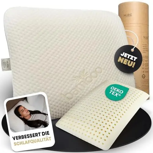 Produktbild: nube® Nackenstützkissen - Orthopädisches Kissen 60x40cm - Kopfkissen Memory Foam Kissen für gesunden Schlaf - Ergonomisches Kopfkissen Nackenschmerzen - Nackenkissen Kopfkissen für Nackenprobleme