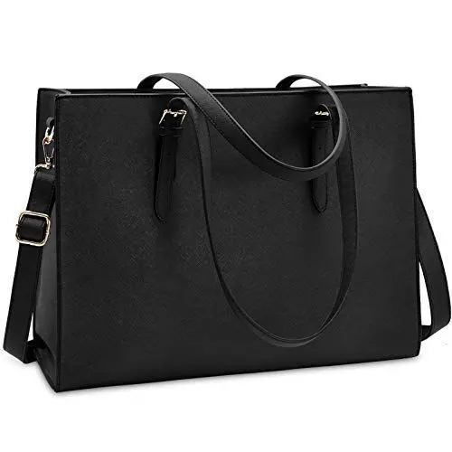 Produktbild: NUBILY Handtasche Shopper Damen Große Schwarz Handtasche Leder Umhängetasche Arbeitstasche Gross Laptop Business Schule Taschen 15.6 Zoll