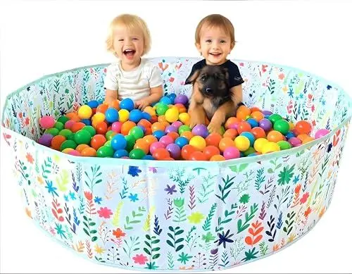 Produktbild: NUBUNI Faltbares Bällebad 120 cm | Kinder Bällebad | Bällebad für Kinderspielplatz | Baby Bällebad | Bällebadpark | Blumen Pool | Bälle Nicht enthalten
