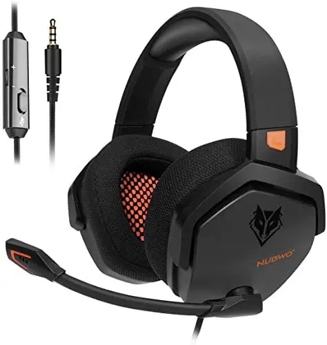 Produktbild: NUBWO N16 Gaming Headset – Mikrofon mit Geräuschunterdrückung, Stereo Sound und Komfortables Design für PS5, PS4, Xbox One, NS, PC, Laptop und Mac - Orange