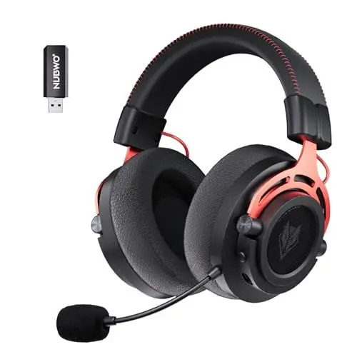 Produktbild: NUBWO Wireless Gaming Headset with Mic for PS4 PS5 PC, 2.4G USB Wireless Headphones with Noise Cancelling Microphone for Computer, Laptop, Over Ear