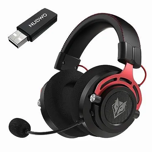 Produktbild: NUBWO Wireless Gaming Headset mit Mikrofon für PS5 PS4 PC, 2.4G USB Wireless Headphone Kopfhörer mit Noise Cancelling Mikrofon für Computer, Laptop, Over Ear