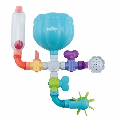 Produktbild: Nuby - Badespielzeug 'Crazy Waterworks' - Badewannespielzeug für Kinder - Interaktives Wasserspielzeug für ins Badewanne - Mit Saugnäpfen - Aqua - BPA-frei - 18+ Monate