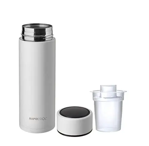 Produktbild: Nuby - RapidCool™ - Hilfe zur Zubereitung von die perfekte Säuglingsnahrung in nur 2 minuten - Für Babys - Perfekt für Unterwegs - Inklusive Milchpulverspender und digitalem Deckel - Weiß - 0+ Monate