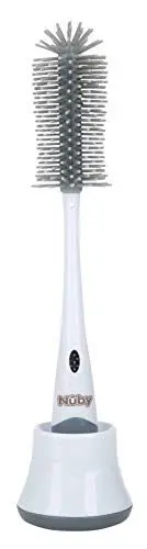 Produktbild: Nuby - Reinigungsbürste für Babyflaschen - 2-in-1 Reinigungsbürste für Flaschen und Sauger für Baby - mit Hygieneständer - BPA-frei