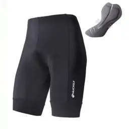 Produktbild: NUCKILY Herren-Radhose mit Polsterung, Fahrradbekleidung, Fahrradhose für Herren, leicht, atmungsaktiv und saugfähig, Schwarz