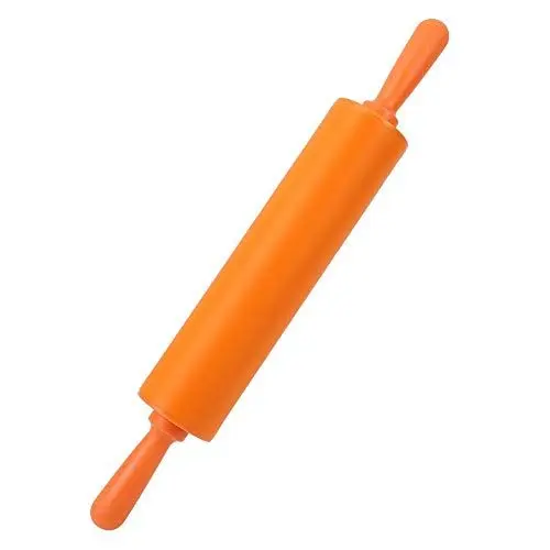 Produktbild: Nudelholz,Teigroller aus Silikon, antihaftbeschichtet, für Brot Kekse Teigroller Fondant Pizza(orange)