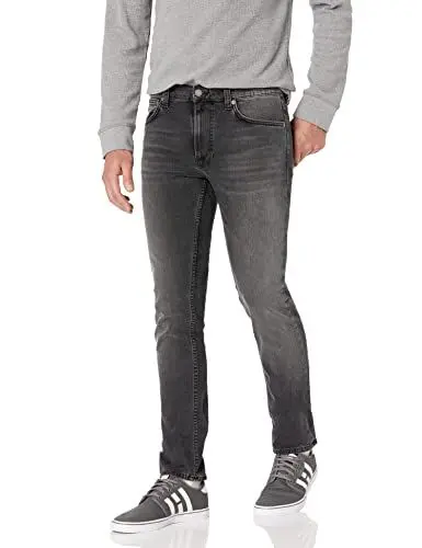 Produktbild: Nudie Jeans Herren Lean Dean Black Eyes Jeans, Schwarze Augen, 46