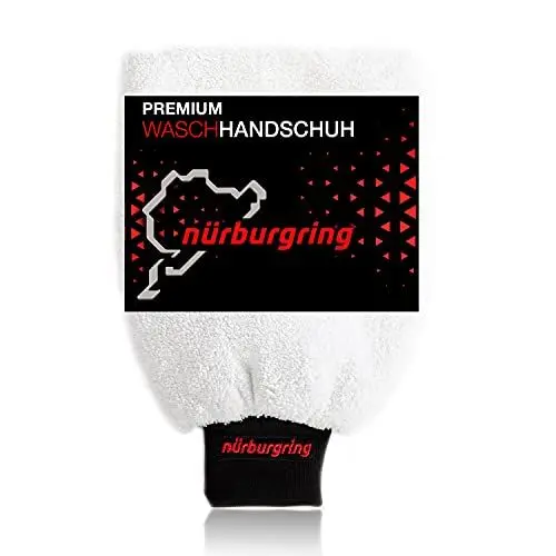 Produktbild: Nürburgring ® - Waschhandschuh Supreme - Autowaschhandschuh aus Mikrofaser - extrem saugstark - Microfaser Handschuh für die perfekte Autoreinigung - Wash Mitt