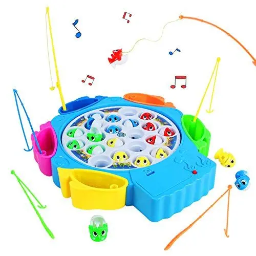 Produktbild: Nuheby Angelspiel Fisch Angeln Spielzeug ab 3 4 5 Jahre Junge Mädchen Kinderspielzeug Motorikspielzeug Musik Kinder Spielzeug Geschenk Mädchen Junge Spiele ab 3 4 5 Jahren (21 Fische)