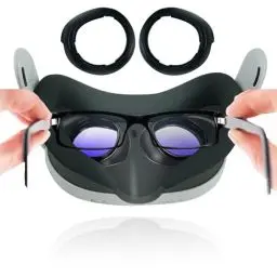 Produktbild: NUHFUFA 1 Set Brillenabstandshalter Kompatibel mit Quest 3, VR Brillenglas-Schutzrahmen LDPE Anti-Kratz-Ring mit Aufbewahrungsbox zum Schutz von VR-Headset-Brillen für Quest 3 Lens Protector Zubehör