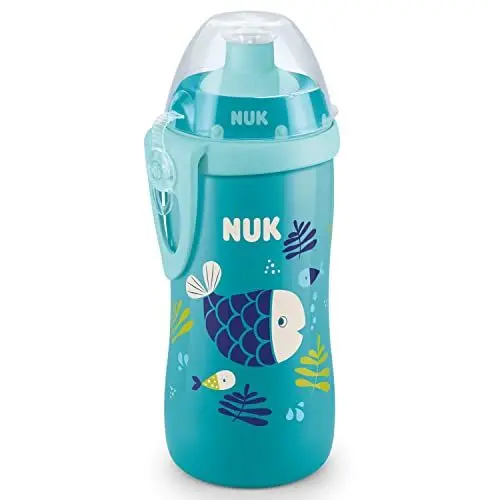 Produktbild: NUK Junior Cup Trinkflasche mit Chamäleon-Effekt | 18+ Monate | mit Farbwechsel | auslaufsicherer Trinklernbecher mit Push-Pull-Trinksauger | Clip & Schutzkappe | BPA-frei | 300 ml | blau