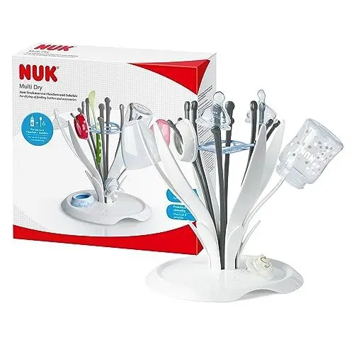 Produktbild: NUK MultiDry Trockenständer / praktisches Trocknen von bis zu 6 Babyflaschen und Zubehör / BPA-frei