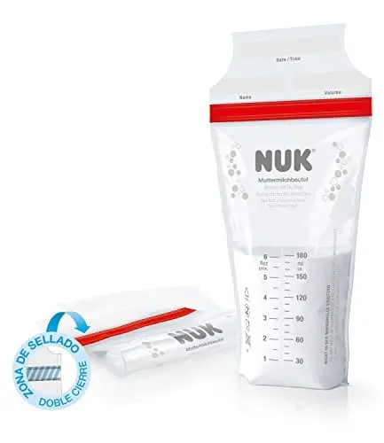 Produktbild: NUK Muttermilchbeutel, platzsparend & sofort verwendbar, 180ml, 25 Stück, transparent
