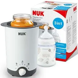Produktbild: NUK Thermo 3in1 Babyflaschenwärmer | schonendes Auftauen, Erwärmen und Warmhalten von flüssiger und breiförmiger Nahrung | Korb zum einfachen Herausnehmen | EU-Stecker