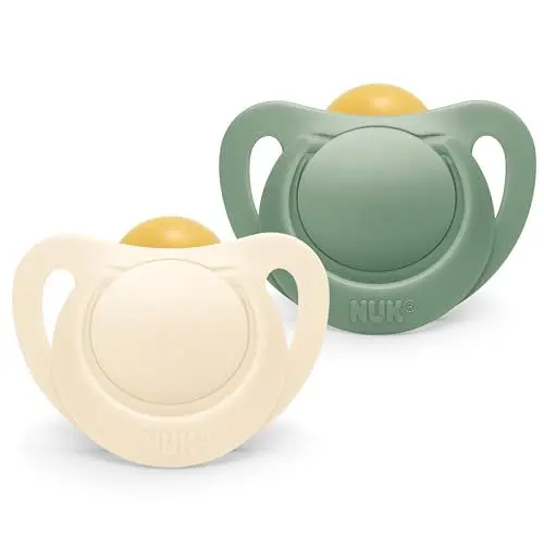 Produktbild: NUK for Nature Babyschnuller | 18-36 Monate | Nachhaltige Gummischnuller | Über 98 % natürliche Rohstoffe | Eukalyptusgrün | 2 Stück