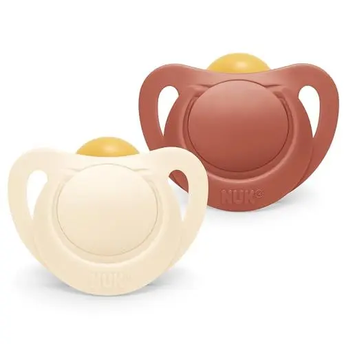 Produktbild: NUK for Nature Babyschnuller | 6-18 Monate | Nachhaltige Gummischnuller | Über 98 % natürliche Rohstoffe | Terrakottarot | 2 Stück