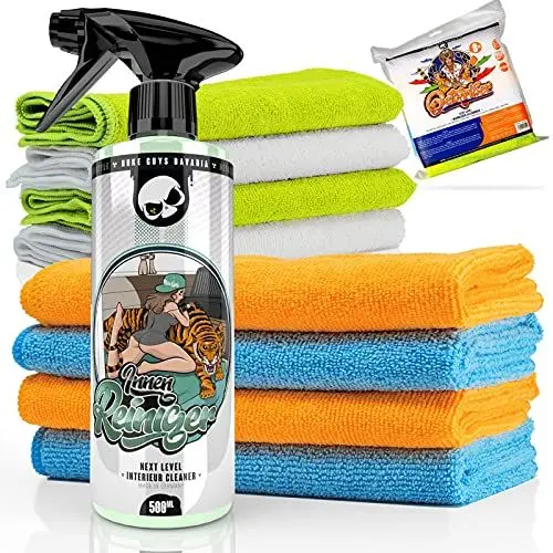 Produktbild: Nuke Guys Auto Wasch- und Pflegeset Pflegeprodukte für die professionelle Handwäsche Innenreiniger 500ml + Octofiber 8er Pack Allrounder Mikrofasertücher 40x40cm, 320GSM