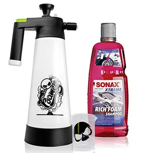 Produktbild: Nuke Guys Snow Foam Set: 2L Schaumsprüher + SONAX XTREME Rich Shampoo 1L + Messbecher 150ml skaliert mit skull