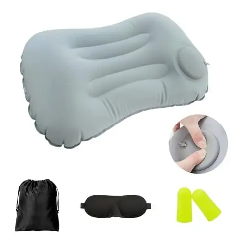 Produktbild: NULIYA Aufblasbares Camping-Kissen Kompressionskissen, Ultraleichtes aufblasbares Kissen, Ultraleichtes aufblasbares Nackenstützkissen für Camping, Wandern, Strand, Angeln
