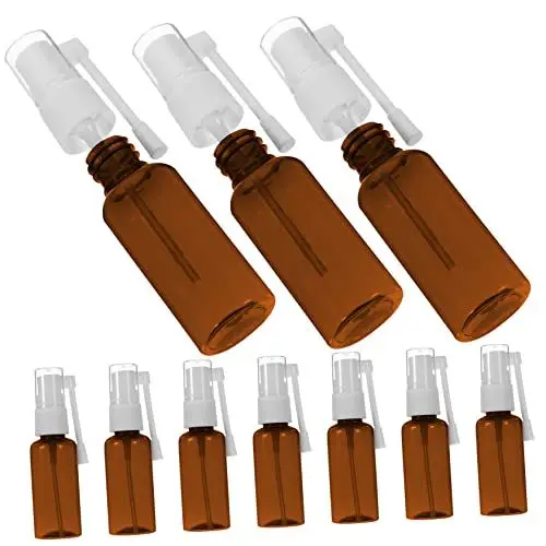 Produktbild: NULYLU Reiseflaschen Set Glasflasche Mit Pipette 30ml Nachfüllbare Nasensprayflaschen Braunglas Sprühflaschen Mit Weißem Drehkopf Für Nasenspray Kleine Sprühflaschen Für Zuhause Und Unterwegs