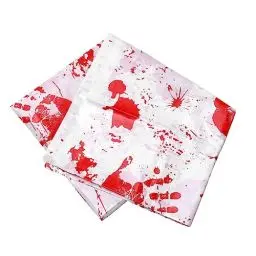 Produktbild: NULYLU 1Stk Halloween dekorative Halloween Dekoration Halloween-Dekoration blutige Handabdruckdekorationen Tischdecke mit blutigen Handabdrücken Partyzubehör blutige rot