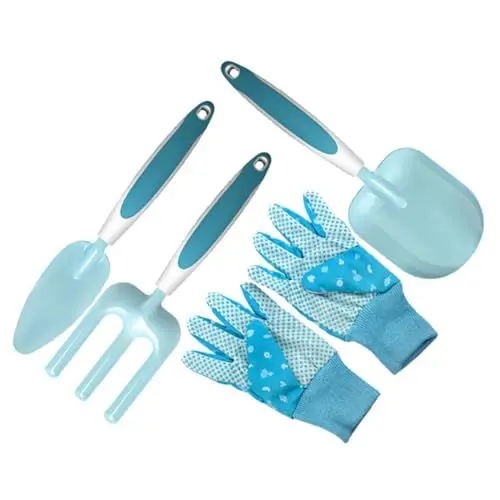 Produktbild: NULYLU 1 Satz Gartenwerkzeug-Set Erdschaufel Kelle Mit Holzgriff Garten Handrechen Für Den Garten Gartenschaufel Werkzeug Gartenhandkelle Blumenpflanzrechen Blue Polyesterbaumwolle
