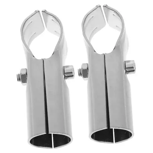 Produktbild: NULYLU 2St Passend zu Schlauch-Absperrventil Flaschenwandhalterung Luft Edelstahlrohrverbinder Metallverbindungen für Rohre Adapter für Gewächshausrohre Rohrverbindungsschellen Silver