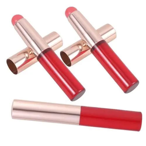 Produktbild: NULYLU 3stücke Teiliges Silikon Lippenpinsel Mit Kappe Tragbarer Lippenstift Pinsel Für Präzise Anwendung Und Makelloses Finish Für Makeup-enthusiasten Und Anfänger