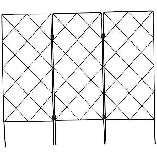 Produktbild: NULYLU Stützhalterung für den Garten Gurkenhaus Gartenspalier faltbares Pflanzenbogen-Klettergerüst pflanzenrankhilfen pflanzenstützen Pflanzenspalier Kletterpflanzenregal Eisen Black