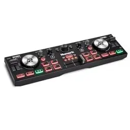 Produktbild: Numark DJ2GO2 Touch Mini DJ Controller für Unterwegs - 2-Deck USB DJ Pult mit Audio Interface und Kapazitativen Jogwheels, 4 Pad Modi·· Software Enthalten