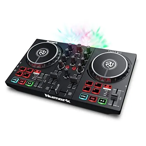 Produktbild: Numark Party Mix II DJ Controller Pult mit 2 Decks, Eingebauten DJ-Lichtern und DJ-Mixer·· Unterstützt Direktes Streaming von TIDAL, SoundCloud u. Mehr