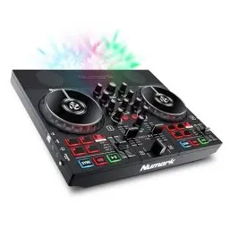Produktbild: Numark Party Mix Live – DJ Controller Mischpult mit eingebauten Lautsprechern, Lichtshow·· unterstützt direktes Streaming von TIDAL, SoundCloud u. mehr