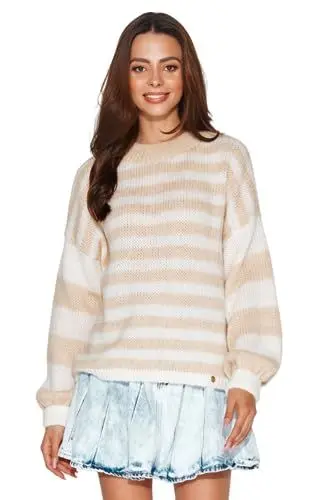 Produktbild: Numinou, Damen Pullover NU_S86 Ecru + Hellbeige, Größe Einheitsgröße