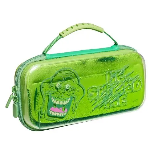 Produktbild: Numskull Offizielles Ghostbusters Slimer Hartschalen-Reiseetui für Nintendo Switch und OLED-Modell 2021 Konsole - Passt für 10 Spiele und Switch-Zubehör