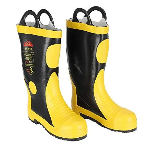 Produktbild: Nunafey Sicherheitsstiefel, Feuerwehrstiefel Anti-Kollisions-Verhindern Rutschen Pannensicherheit für die Brandbekämpfung für Feuerwehrmann(42-42)