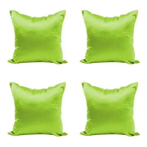 Produktbild: Nunbee 4 Stück Kissenbezug Einfarbiger Stil IMITIERT SEIDENSTOFF Wohnzimmer deko kissenhülle Kopfkissenbezug Bettkissenbezug deko Kissen Autodekoration Sofa Cover, Hellgrün 45 * 45cm