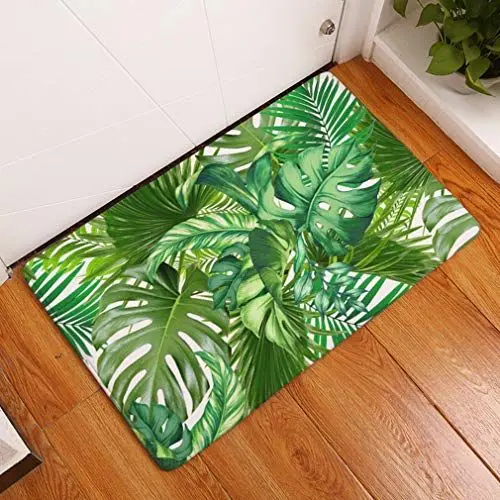 Produktbild: Nunbee Fußmatte Druck Designe Anti Rutsch Unterlage Wasseraufnahme Praktische Teppich Schmutzfangmatte Haustür Flur Innenbereich Aussen Lustig, Blätter 8 40 * 60cm
