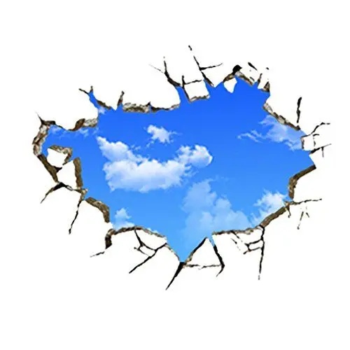 Produktbild: Nunubee Abnehmbare Wandaufkleber Schöne Landschaft DIY Wandsticker Selbstklebende Wandtattoo Kunst Aufkleber Wasserdichte Tapete Demontierbare Wandbilder Wanddekoration für Hause, Blauer Himmel