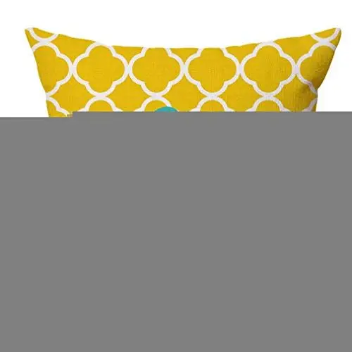 Produktbild: Nunubee Gelb Helle Stil Muster Baumwolle Leinen Kissenbezug 18X18 Zoll Kissenbezug Dekokissen Fall Sofa Dekorative