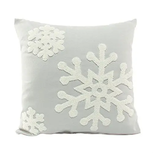 Produktbild: Nunubee Kissenbezug Baumwollmaterial Schneeflocke-Serie Schlafzimmer Sofakissen Kissenabdeckung Kopfkissen deko Dekoration deko Kissen deko Wohnzimmer Autodekoration, Grau 45x45cm