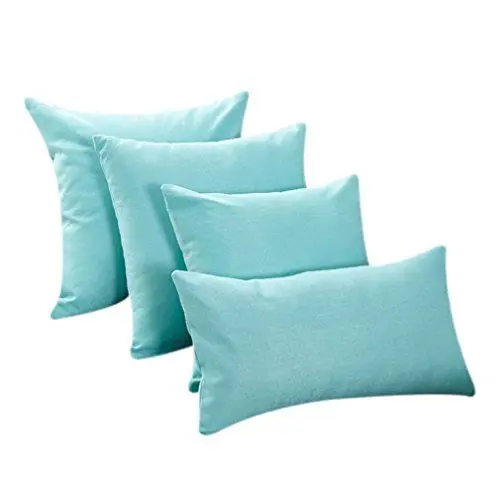 Produktbild: Nunubee Kissenbezug Einfarbiger Stil Wohnzimmer deko kissenhülle Kopfkissenbezug Bettkissenbezug deko Kissen Autodekoration Sofa Cover, türkis 30X50cm